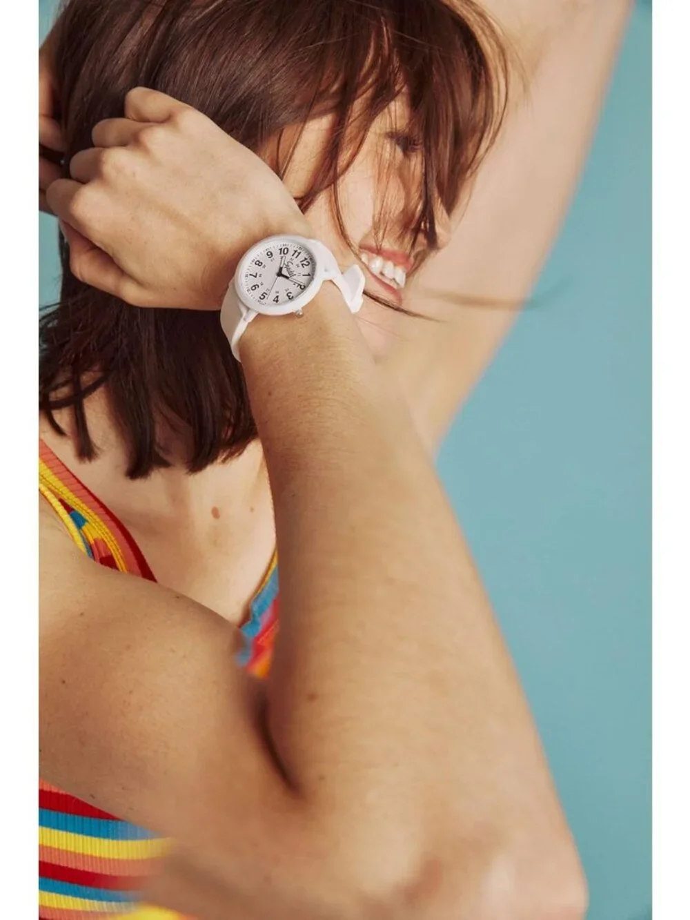Eco-Friendly Color Pop Recyclable Plastic Watch with Silicone Strap - Stylish